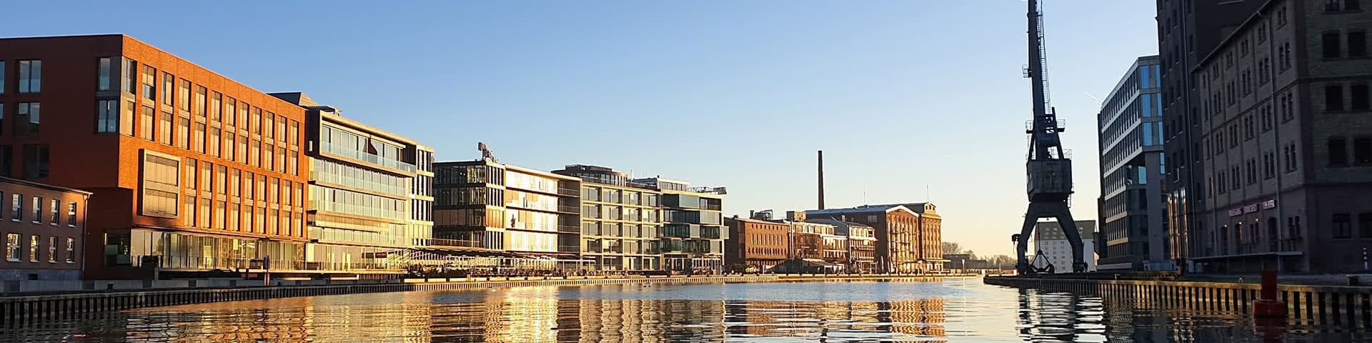 Hafen in Münster bei Sonnenuntergang