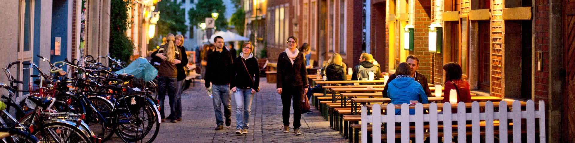 Altstadt von Münster bei Dämmerung