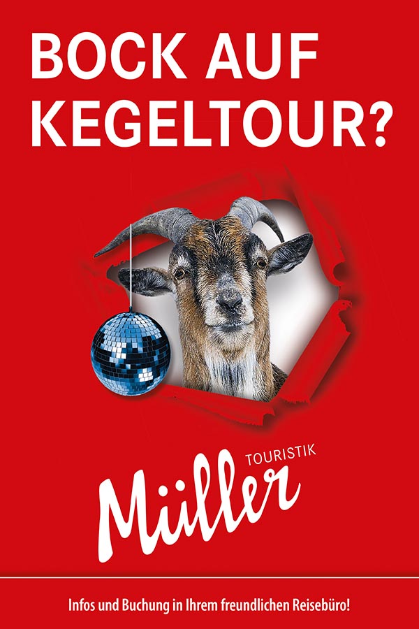 Plakat Bock auf Kegeltour Müller