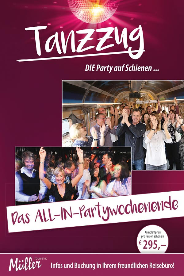 Plakat Tanzzug All-In Partywochenende